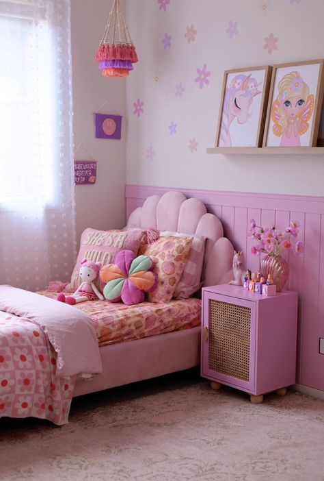 Pastel Princess Room, Girls Room Age 6, Bright Toddler Girl Room, Big Girls Bedroom Ideas, Toddler Girl Bedroom Colorful, Girls Room Ideas Toddler, Girly Toddler Room, Big Girl Room Ideas, Pink Toddler Room