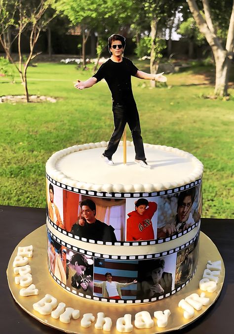 Shahrukh Khan Birthday Cake Ideas Images (Pictures) Srk Theme Party, Bollywood Theme Cake Ideas, Bollywood Cake Ideas, Bollywood Theme Cake, Shahrukh Khan Birthday, Srk Birthday, Bollywood Cake, Bollywood Birthday, Movie Theme Cake