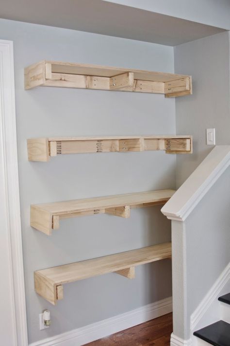 Simple DIY: Floating Shelves Tutorial + Decor Ideas - Simply Organized Simple Wall Shelf, Dresser Makeover Diy, Diy Shelves Easy, Pallet Deck Diy, Float Shelf, Diy Floating Shelves, Easy Shelves, Diy Dresser Makeover, Diy Bird Bath