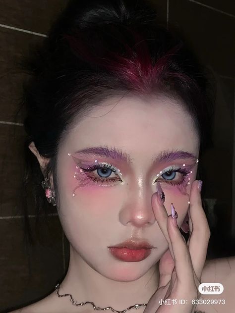 Douyin Face, Layout Makeup, Makeup Douyin, Butterfly Makeup, Girly Makeup, Inspo Makeup, Makeup Inspired, Doll Eye Makeup, Ulzzang Makeup