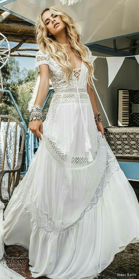 Gorgeous! Robes Glamour, Wedding Dresses Hippie, Trendy Wedding Dresses, Bohemian Wedding Dress, Bohemian Wedding Dresses, Beauty Dress, Hippie Dresses, Wedding Dress Inspiration, A-line Wedding Dress