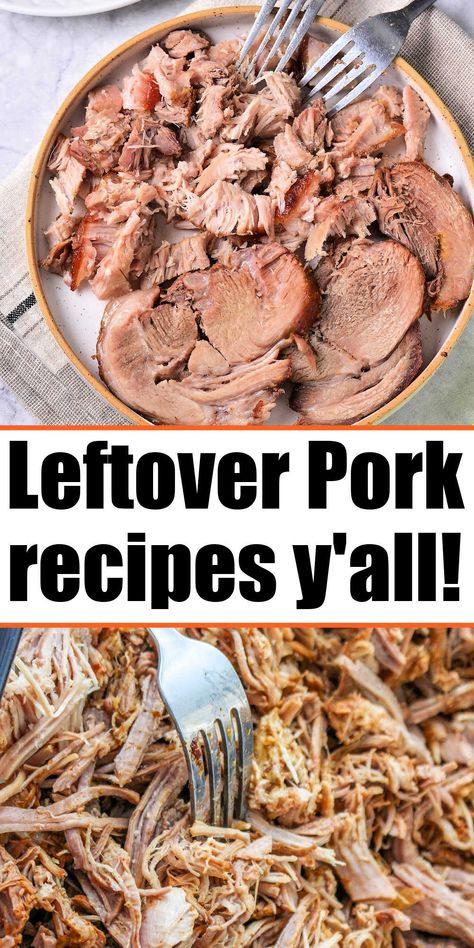 Things To Do With A Pork Roast, Recipes With Pork Roast Leftovers, Easy Shredded Pork Recipes Crockpot, Leftover Pork Roast Recipes Mexican, Left Over Roast Pork Meals, Pulled Pork Loin Recipes, How To Use Leftover Pork Tenderloin, Leftover Pork Casserole, Recipes Using Leftover Pork Loin