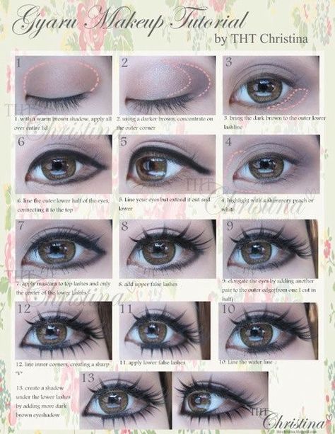 Gyaru Makeup Tutorial, Gal Makeup, Gyaru Makeup, Doll Eye Makeup, Kawaii Makeup, 일본 패션, Swag Makeup, Japanese Makeup, Makeup Tut