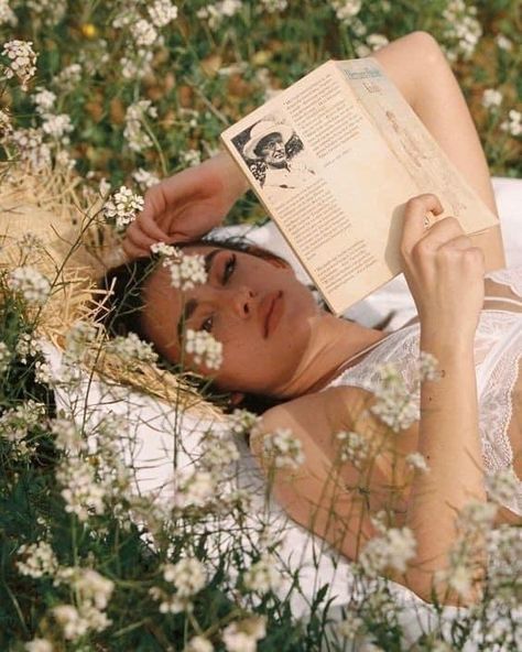 little things Flowers, Reading, Reading A Book, The Grass, A Book, A Woman