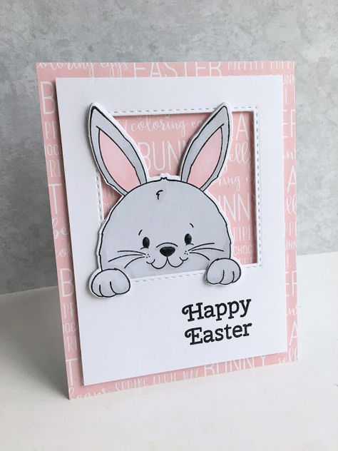 Happy Easter Bunny Kids Easter Cards, Diy Easter Cards, Easter Bunny Cards, Easter Cards Handmade, Happy Easter Bunny, Easter Greeting Cards, Easter Projects, Cricut Cards, Spring Cards