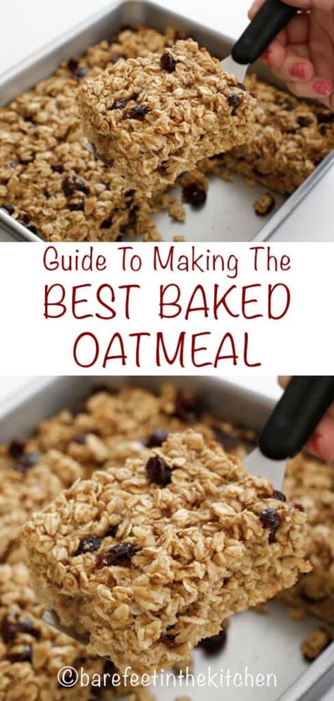 Guide to making the Best Baked Oatmeal - with step by step video - get the recipes at barefeetinthekitchen.com Best Baked Oatmeal, Baked Oatmeal Recipes Breakfast, Baked Oatmeal Recipes Healthy, Baked Oatmeal Recipe, Baked Oatmeal Recipes, Diet Smoothie Recipes, Healthy Food Facts, Oatmeal Recipe, Lost 100 Pounds