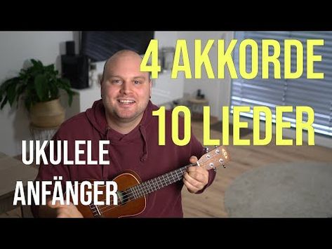 Ukulele spielen in 5 Minuten || 10 Lieder mit 4 Akkorden || Ukulele Tutorial || UkeTube - YouTube Ukulele Song, Hang Drum, Ukulele Tutorial, Ukulele Songs, Music Guitar, Ukulele, Sheet Music, Guitar, Songs