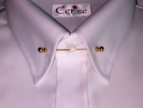 Unique Cufflinks, Shirts With Holes, Pin Collar Shirt, Dresses Images, Dress Shirt Collar, Shirt Collar Pins, Hole Dress, Collar Bar, Shirt With Collar