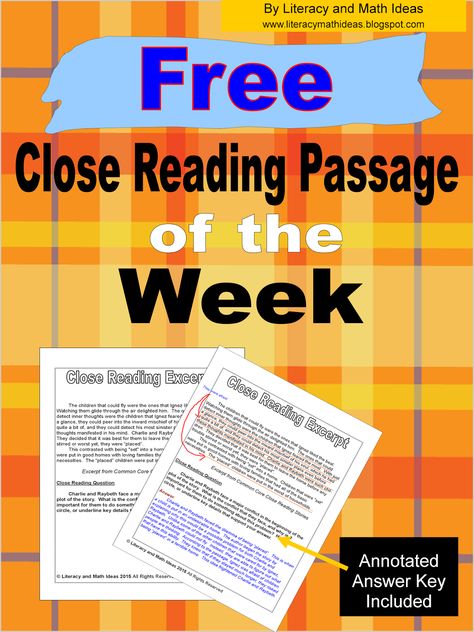 Free Close Reading Passage of the Week~An Annotated Key Is Included Annotating Text, Close Reading Strategies, Key Stage 3, Close Reading Passages, 6th Grade Reading, Reading Materials, Basic English, Third Grade Reading, Reading Specialist