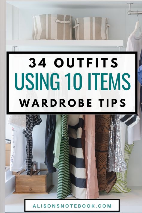 How to Build a Versatile Wardrobe // 34 Outfits From 10 Items  After wearing the same outfit for 21 days and creating a dress code out of it, I’ve felt intrigued at the idea of how to build a versatile wardrobe from a few items.  Some call this a capsule wardrobe, some call it a dress code, some call it a minimal wardrobe, but the bottom line is…  I made 34 outfits from 10 items! Keep reading to see how I did it. #capsulewardrobehowto #capsulewardrobe Capsule Wardrobe Items List, Wardrobe Change Ideas Style, Weekend Wardrobe Capsule, Simple Wardrobe Ideas, 10 Item Capsule Wardrobe, Updating Wardrobe, 10 Piece Capsule Wardrobe, California Eclectic, Wfh Wardrobe