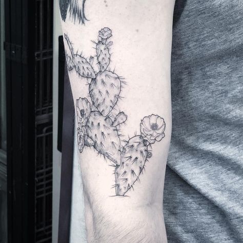 natasha hanna scott tattoo on Instagram: “🌵 🍐 . . . . . #pricklypeartattoo #pricklypear #cactustattoo #cactus #blacktattoo #dotworktattoo #blackwork #darkartists…” Black And White Cactus Tattoo, Realistic Cactus Tattoo, Cactus Blossom Tattoo, Nopales Tattoo, Cacti Tattoos, Prickly Pear Cactus Tattoo, Cactus Tattoo Sleeve, Prickly Pear Tattoo, Nopal Tattoo