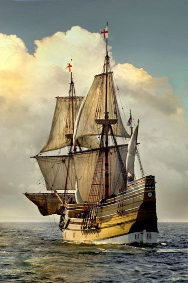 El Mayflower fue el barco que transportó separadores ingleses y holandeses y otros aventureros a los que los separatistas llamaron "los extraños" en Plymouth, Massachusetts en 1620. Mayflower Ancestry, Mayflower Ship, Don Pedro, Navi A Vela, The Mayflower, Old Sailing Ships, Sailing Vessel, Making Connections, Tall Ships