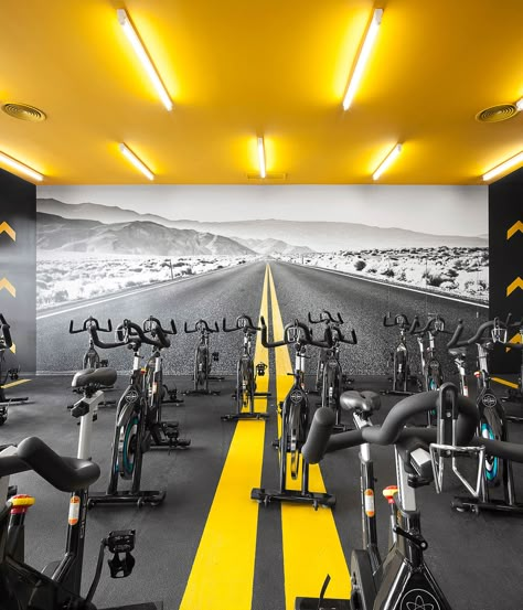 Fitness Center Design, Gym Center, Gym Design Interior, Spin Studio, Gym Interior, Gym Art, Corporate Image, Gym Room, Sport Club