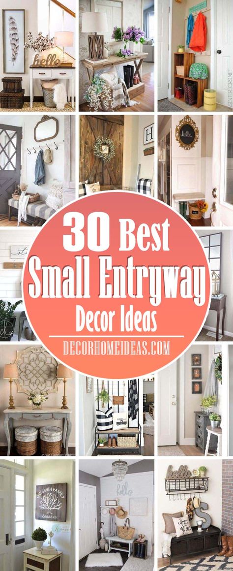 30 Best Small Entryway Decor Ideas For a Good First Impression | Decor Home Ideas Small Foyer Ideas Entryway, Small Entryway Decor Ideas, Small Entrance Hall Ideas, Small Entryway Decor, Small Foyer Ideas, Small Entrance Halls, Tiny Entryway, Small Entryway Table, Foyer Ideas Entryway