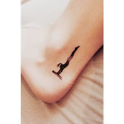 Tattoo uploaded by Xavier | Gymnast tattoo of Sofie Elgaard. #gymnast #minimalist #silhouette #weightlifter #olympian #sports #olympics | 160081 | Tattoodo Cartwheel Tattoos, Handstand Tattoo Ideas, Gymnast Tattoo Ideas, Sport Tattoo Ideas Women, Sport Tattoo Ideas, Handstand Tattoo, Gymnastics Tattoo Ideas, Gymnastics Tattoos, Barbell Tattoo