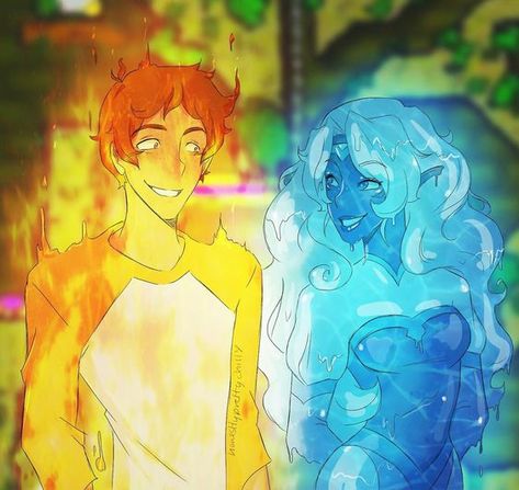 Fire Boy And Water Girl, Ember X Wade, Book Art Ideas, Fireboy And Watergirl, Gibbs Rules, Water Girl, Barbie Drawing, Cartoon Ships, Girl In Water