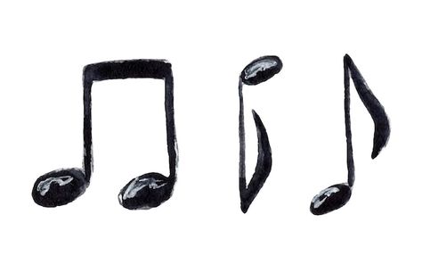 Music note symbols black and white water... | Premium Vector #Freepik #vector #watercolor Music Symbol Aesthetic, Musical Notes Aesthetic, Music Note Aesthetic, Music Note Drawing, Music Notes Aesthetic, Ideas De Collage, Note Symbols, Shuffles Ideas, Shuffle Ideas