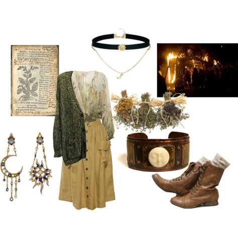 the green witch by earthandbone on Polyvore featuring polyvore fashion style Miss Selfridge ASOS Diego Percossi Papi Modern Witch Fashion, Witchy Outfits, Look Boho Chic, Estilo Hippy, Mode Hippie, Estilo Hippie, Witch Fashion, Witchy Fashion, Modern Witch