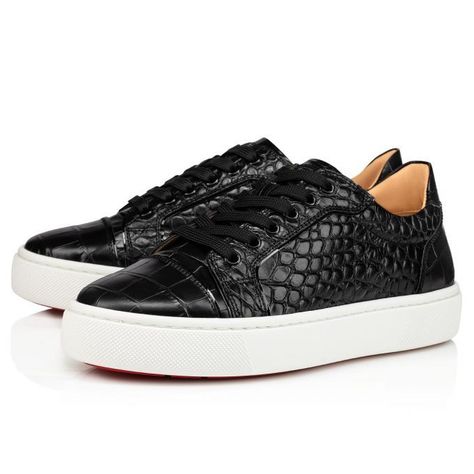 Louboutin Sneakers Women Outfit, Louboutin Sneakers Women, Elegant Sneakers, Louboutin Sneakers, Sneaker Outfits Women, Black Alligator, Minimalist Shoes, Sneakers Women, Red Sole