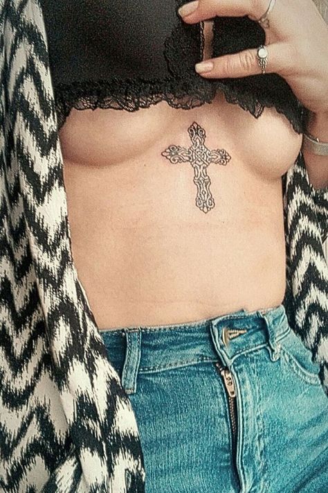 Religious Sleeve Tattoos, Cross Tattoo For Women, Pretty Cross Tattoo, Religious Tattoo Sleeves, Tiny Cross Tattoo, Crucifix Tattoo, Dragon Celtic, Small Cross Tattoo, Celtic Cross Tattoos