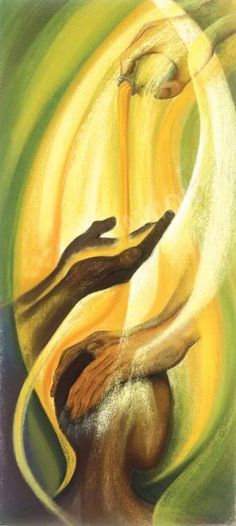 Prophetic Painting, God's Healing, Art Sacre, Prophetic Art, Church Banners, Energy Medicine, Saint Esprit, Healing Hands, Biblical Art