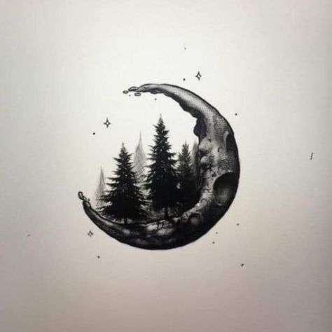 Book Tattoo, Forest Floor, Moon Tattoo, Full Moon, Forest, Moon, Tattoos, Quick Saves