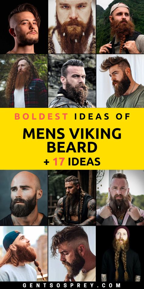 Upgrade your grooming game with these fierce Viking beard styles for men in 2024. Whether you prefer braids, beads, or bold warrior styles, these Viking beard ideas are sure to impress. With options for bald men and men with long hair, there's a Viking beard style here for everyone. Elevate your beard game with these top Viking beard trends and perfect your look with these stylish Viking beard ideas! Viking Hair And Beard Styles, Viking Beards Men, Beard Beads Men, Braided Beards Men, Viking Beard Beads, Beard Braids Men, Viking Beard Braid, Viking Hair Men, Beard For Round Face