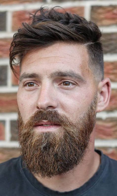 Side Shaved Mens Haircut, Men With Beard Haircut Hairstyles, Mens Haircuts Long Top Short Sides, Mens Undercut With Beard, Men’s Hair Long Too Short Sides, Full Beard Curly Hair, Mens Hairstyles And Beards, Hipster Man Haircut, Men’s Hipster Haircut