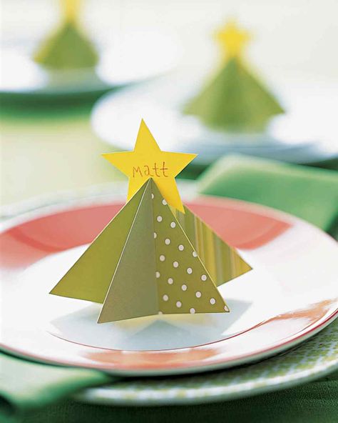 Tree place card Homemade Place Cards, Christmas Place Card Holders, Holiday Place Cards, Christmas Place Cards, Christmas Place, Christmas Tree Star, Holiday Clipart, Table Place Cards, Paper Christmas