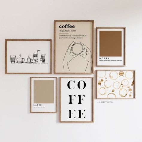 30 Best Coffee Bar Ideas 2022 - DIY Coffee Bar Ideas for Small Spaces Coffee Definition, Coffee Gallery, Coffee Line, Diy Coffee Bar, Coffee Wall, Coffee Wall Art, Coffee Bar Home, Dining Room Wall Art, Coffee Poster