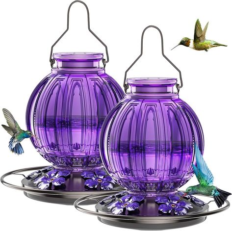 Hanging Outdoor Decor, Garden People, Unique Bird Feeders, Backyard Gifts, Bird Watching Gifts, Hummingbird Nectar, Glass Hummingbird Feeders, Attract Hummingbirds, Outside Garden