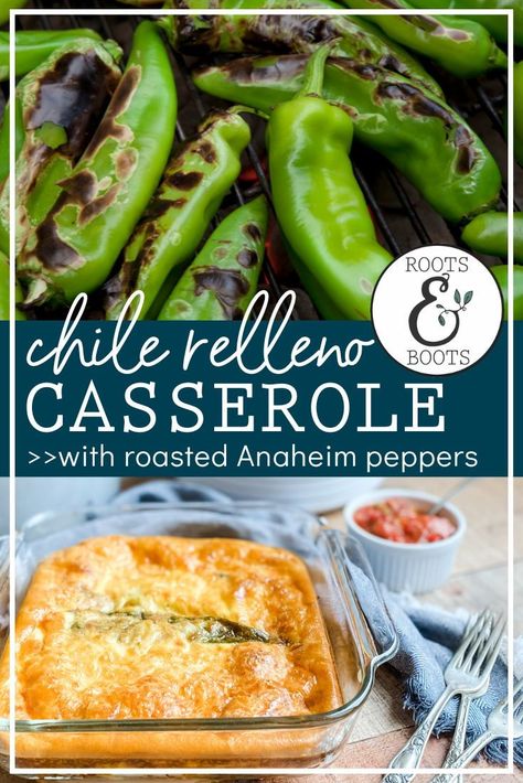 Roasted Anaheim peppers bring amazing flavor to this simple egg casserole. It's perfect for any meal, and leftovers taste great. You can use fresh or frozen peppers for making this chile relleno dish. I've included a few tweaks you can make to suit your dietary needs, too. Fresh Anaheim Pepper Recipes, Roasted Anaheim Peppers, Recipes Using Anaheim Peppers, Recipes With Anaheim Peppers, Anehiem Peppers Recipe, Anaheim Chili Recipes, Anaheim Pepper Recipes, Anaheim Peppers, Diy Homesteading