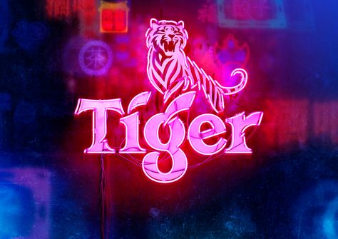 Consultez mon projet @Behance : \u201cTIGER BEER\u201d https://www.behance.net/gallery/53983551/TIGER-BEER Beer Typography, Print Campaign, Tiger Beer, Abstract Iphone Wallpaper, Neon Lights, Landscape Wallpaper, Behance Net, Bar Design, Feature Wall