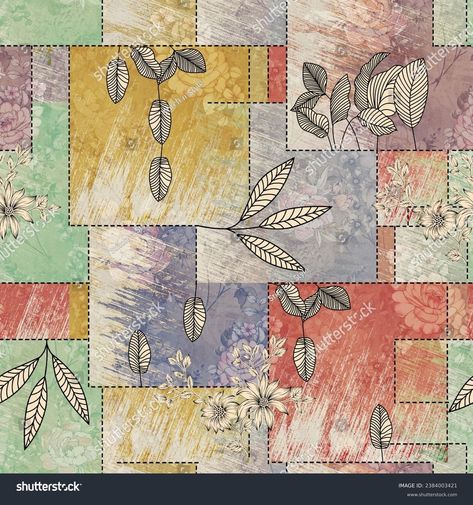 Patchwork Multicolor Allover Pattern Abstract Color Stock Illustration 2384003421 | Shutterstock Patchwork Background, Digital Print Textiles, Floral Design Pattern, Mughal Paintings, Allover Pattern, Abstract Color, Color Palette Generator, Digital Flowers, Holiday Illustrations