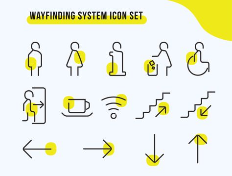 Clinic Wayfinding Design, Pictogram Design Graphics, Pictograms Design, Hospital Signage, Office Graphics, Pictogram Design, Wayfinding Signage Design, Signs And Symbols, Sign System