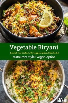 Vegetarian Biryani, Vegetable Biryani, Veg Biryani, Recipes Indian, Biryani Recipe, Indian Food Recipes Vegetarian, Indian Cooking, Indian Dishes, Veggie Dishes