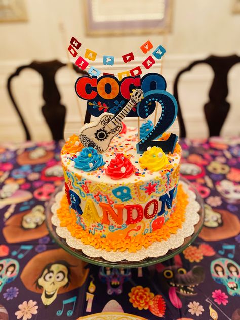 Disneys Coco Birthday Party, Coco Cakes Birthday, Coco Theme Birthday Cake, Coco Themed First Birthday Party, Coco Smash Cake, Coco Movie Birthday Party, Coco Birthday Theme, Coco Disney Cake, Disney Coco Birthday Cake