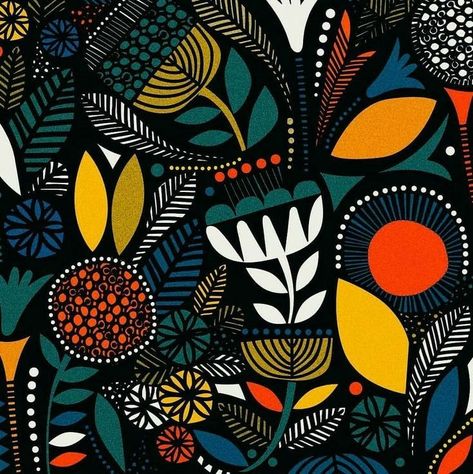 Sanna Annukka, African Pattern Design, Tasmanian Tiger, Linocut Printmaking, Afrikaanse Kunst, Midnight Garden, Fabric Diy, Africa Art, Pattern Collection