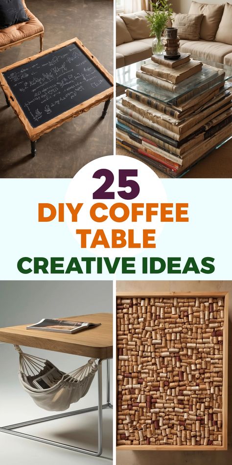 Elevate your home decor with these innovative DIY coffee table ideas that bring both flair and utility to your living area. Explore a variety of imaginative and cost-effective methods for constructing your own distinctive coffee table. Whether you're new to DIY projects or have plenty of experience, there's something for everyone to try. Let's spark some creativity together and craft a coffee table that will become the focal point of your lounge! Diy Coffee Table Ideas, Folding Coffee Table, Convertible Coffee Table, Plywood Coffee Table, Mosaic Coffee Table, Trending Crafts, Coffee Table Ideas, Custom Coffee Table, Perfect Coffee Table