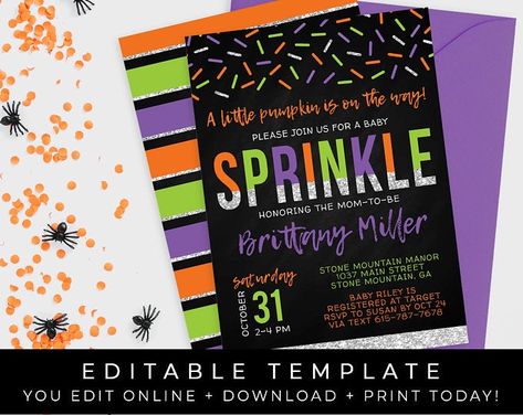 October Birthday Parties, Boo Bash, Halloween Birthday Party Invitations, Halloween Costume Party Invitations, Costume Party Invitations, Halloween Birthday Invitations, Halloween Birthday Party, Baby Sprinkle Invitations, Sprinkle Invitations