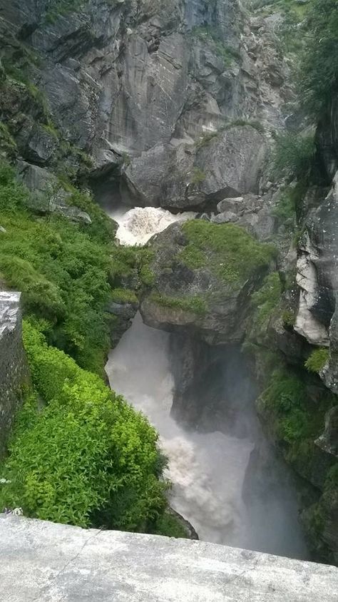 Origin place of Saraswati river and Bheem Pul (Bridge) at Mana Village, Uttarakhand Saraswati River, Valley Of Flowers, Bridge, Water, Flowers, Quick Saves, Mexico