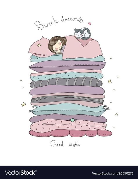 Cats Good Night, Princess On The Pea, Sweet Dream Quotes, Buddha Doodle, Good Night Prayer Quotes, Dream's Cat, Good Night Prayer, Good Night Friends, Good Morning Friends Quotes