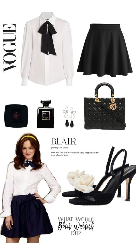 blair Waldorf inspo ♥️♥️♥️ #style #stylish #styling #stylish #styleblogger #stylefashion #styleinspo #stylepost #fashion #fashionlover #look #outfit #outfitpost #womanstyle #chanel #chanelbag #dior #saintlaurent #blackandwhite #blairwaldorf Blair Waldorf Business Style, Preppy Blair Waldorf, Blair Waldorf Outfits Halloween, Blare Waldorf Aesthetic Outfits, Blair Wardolf Outfits, How To Dress Like Blair Waldorf, Chanel Woc Outfit Street Style, Blair Waldorf Outfits Aesthetic, Blair Waldorf Room Inspiration