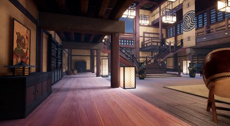 Cameron Main - Feudal Japan interior Japan Bedroom, Japanese Palace, Interior Concept Art, Japan Interior, Castle Bedroom, Feudal Japan, Japanese Castle, Japanese Temple, Castles Interior