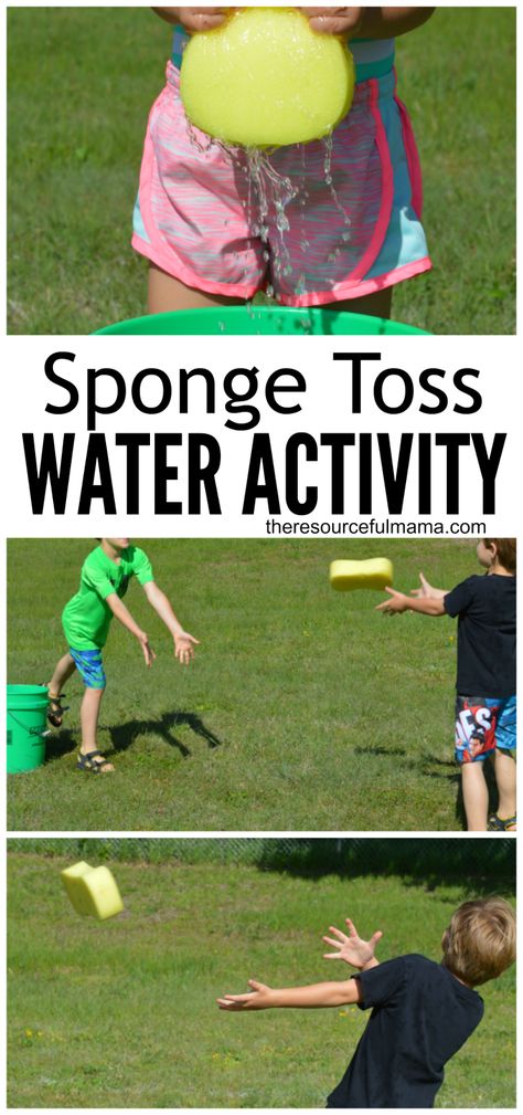 This sponge toss water activity is a great way for kids or adults to cool off this summer. It's super easy and inexpensive to put together and works great for group or family activities. Frosting Cake, Outside Games, Kitty Party Games, Summer Camp Activities, Water Activity, Marshmallow Frosting, Water Games For Kids, Summer Fun For Kids, Games For Adults