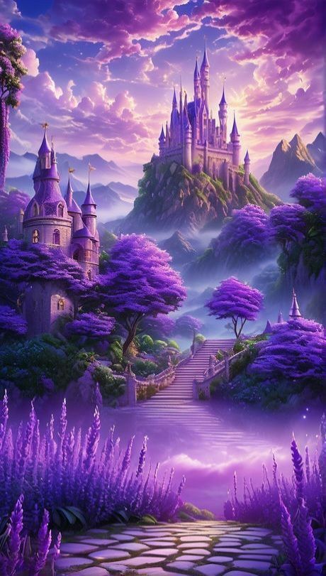 Purple Castle, Tree Of Life Painting, Batman Pictures, Castle Aesthetic, Floor Wallpaper, Anime Backgrounds, Purple Reign, Anime Backgrounds Wallpapers, Backgrounds Wallpapers