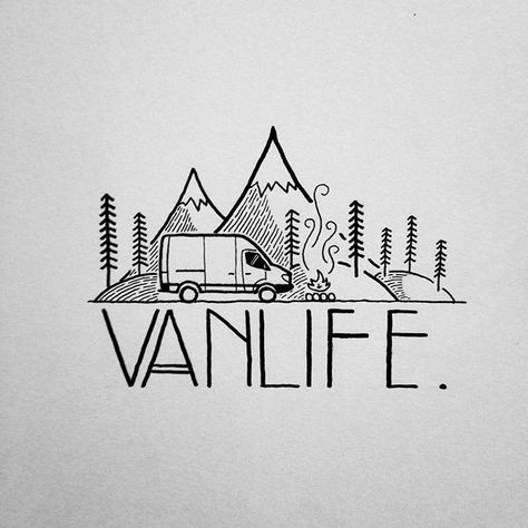 David Powell Deco Surf, Life Logo, Travel Van, Sprinter Van, Pen Art, Doodle Drawings, 로고 디자인, Drawing People, White Paper