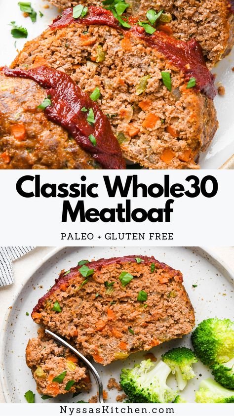 Whole 30 Meatloaf, Meatloaf Without Breadcrumbs, Whole30 Meatloaf, Paleo Meatloaf, Gluten Free Meatloaf, Healthy Meatloaf, Traditional Meatloaf, Beef Meatloaf, Meatloaf Ingredients