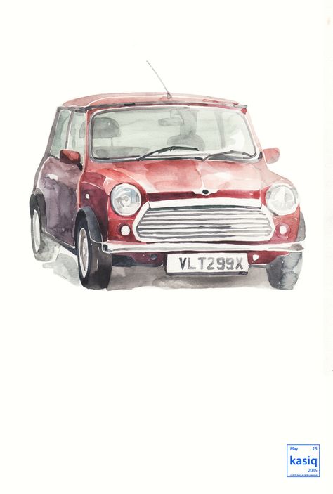 Old Mini Cooper, Kasiq Jungwoo, Daily Illustration, Perspective Drawing Architecture, Mini Copper, Bo Bartlett, Watercolor Architecture, Audrey Kawasaki, Fruit Painting