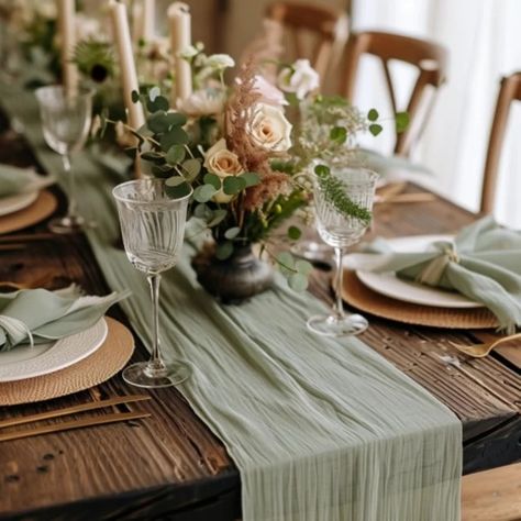 Sage Wedding Decor 12 PCS Dusty Sage Green Tissue Paper Pom Poms Elegant Decor for Baby Showers Weddings, Baby Shower Decor Sage Green Decor  Sale Price $19.99$19.99    $39.99 Original Price $39.99(50% off) Sage Table Setting Wedding, Sage Wedding Table Decor, Sage Green Table Setting, Sage Boho Wedding, Sage Green Wedding Table Setting, Sage Table Runner, Sage Green Wedding Table, Sage Green Wedding Decor, Green Table Runners